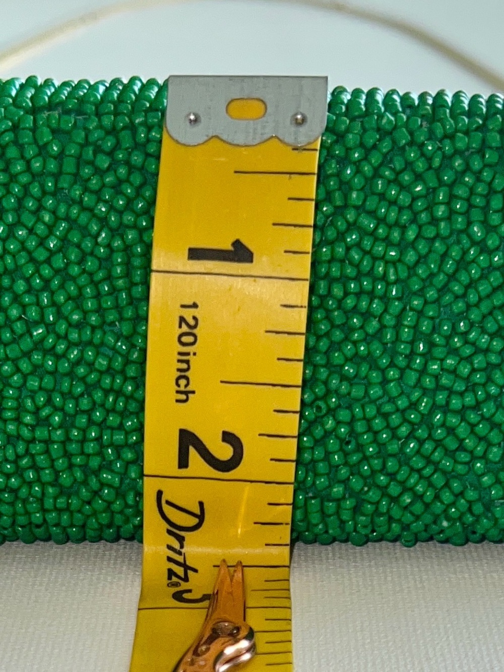 🆕 Antik Kraft Green Glass Beaded Clutch/Shoulder Bag/Crossbody w/Gold Chain - Picture 11 of 17